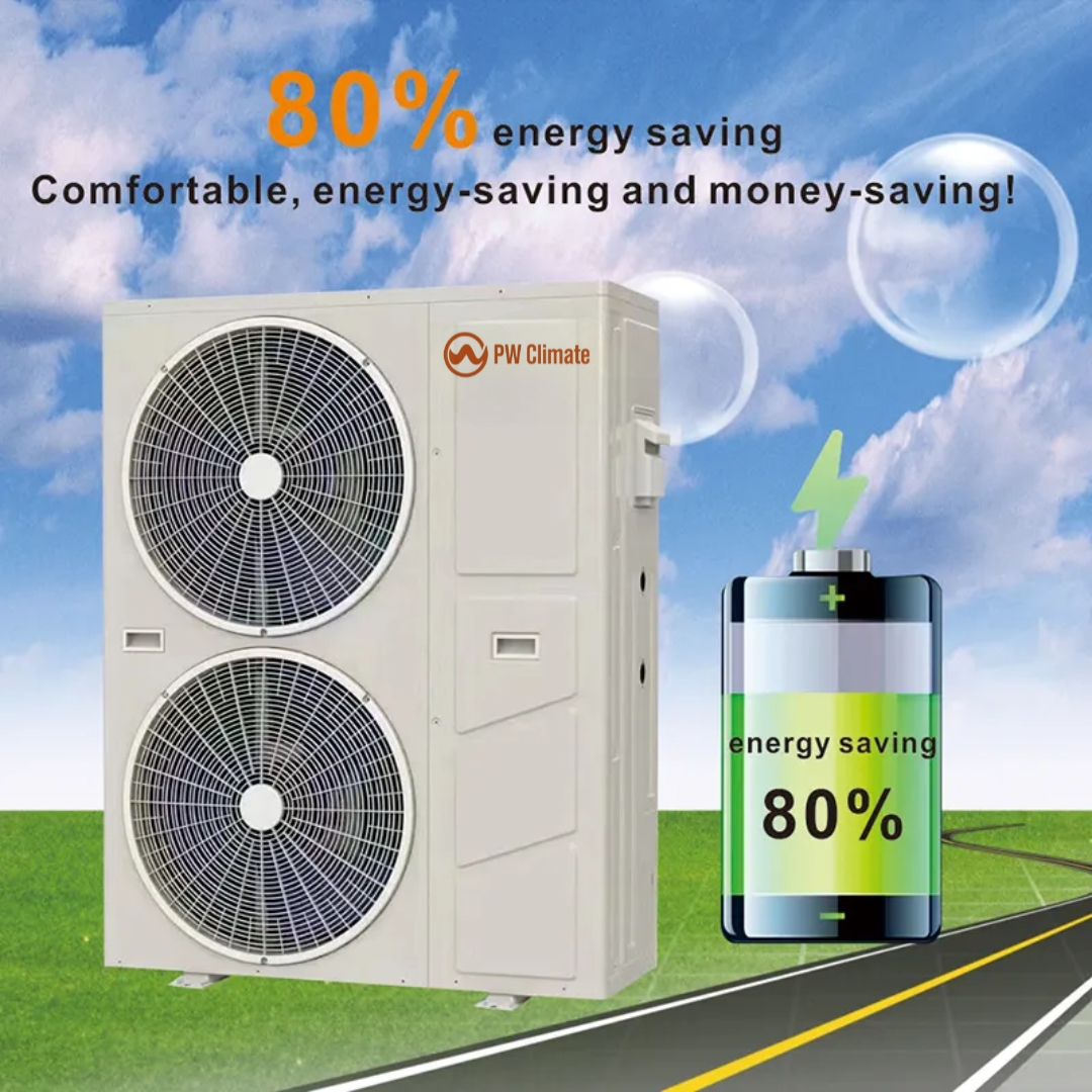 Monobloc Inverter Heat Pump for House Heating + Cooling + DHW PWC-BLND-R290 75°c Series